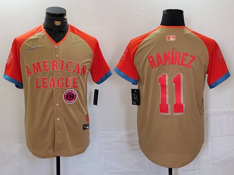 Men Cleveland Indians #11 Ramirez Orange All star 2024 Nike MLB Jersey style 5->cleveland indians->MLB Jersey